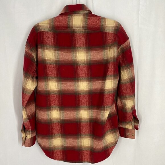 Obey Garnet Peak Red & Tan Thick Flannel Shacket Size XS - Picture 8 of 8